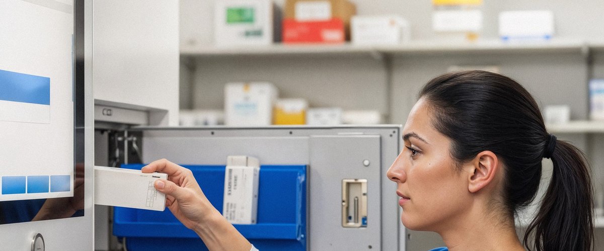 Hero - Farmaceutica en sala de dispensador